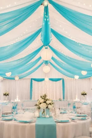 Tenture mariage Turquoise 12 mètres Meilleur Prix