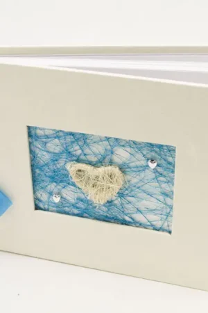 Livre d'or coeur raphia Turquoise Prix Choc