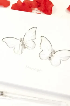 Nouvelle Collection Livre d'or papillon satin