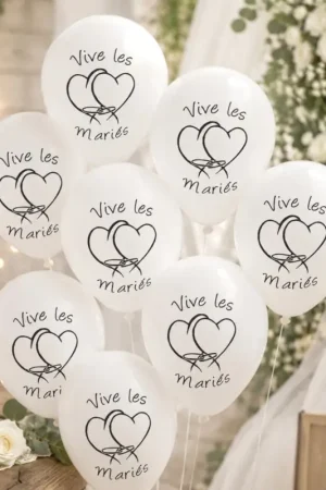 Petit Prix Ballon vive les mariés Blanc x8