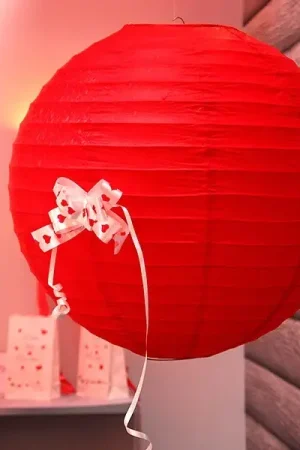 Boule en papier lampion Rouge 50 cm Livraison Express