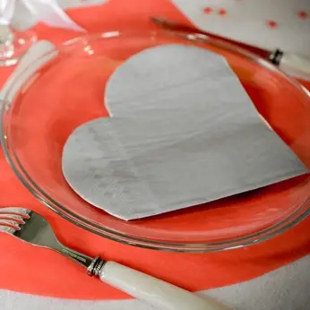 Serviette en papier coeur Argent X20 Produit De Marque
