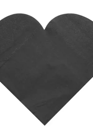 Nouvel Arrivage Serviette en papier coeur Noir X20