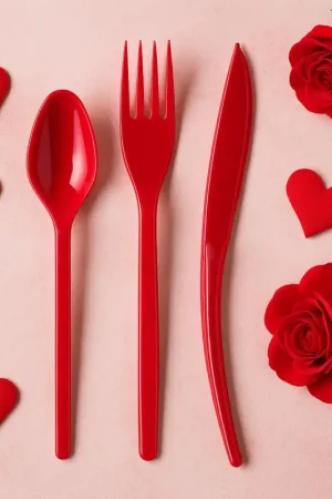 Ménagère Plastique Rouge x30 Offre Spéciale