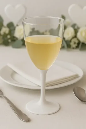 Satisfait Ou Remboursé Verre à vin plastique Blanc x 20