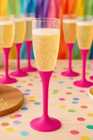 Prix Choc Flûte à champagne plastique Fuchsia 12 cl x 20 pièces