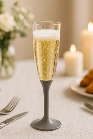 Flûte à champagne plastique Gris 12 cl x 20 pièces Expédié Aujourd'hui