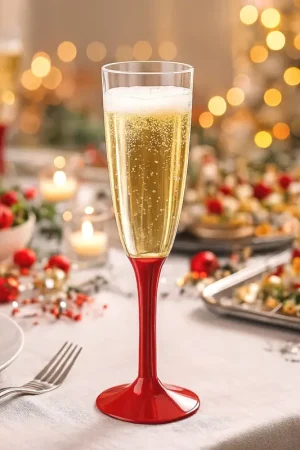 Flûte à champagne plastique Rouge 12 cl x 20 pièces Nouveauté
