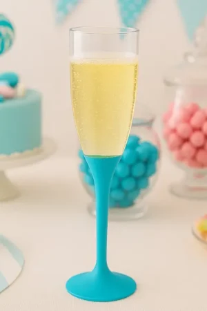Quantité Limitée Flûte à champagne plastique Turquoise 12 cl x 20 pièces