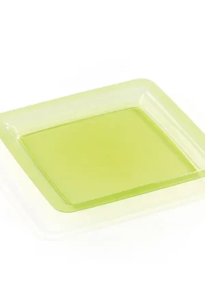 Vente Directe Assiette Plastique réutilisable Vert Anis 23x23cm x6