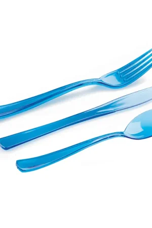 Ménagère Plastique Réutilisable Turquoise x18 Offre Exclusive