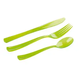 Ménagère Plastique Réutilisable Vert Anis x18 Certifié