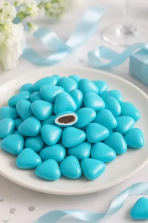 Dragées Coeur Chocolat Bleu Caraibe 500 gr Promotion