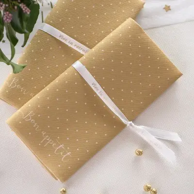 Meilleure Vente Serviette en papier Airland Pois Or x 12