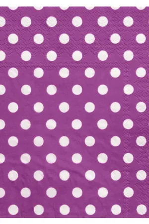 Serviette en papier à pois Violet x 20 Offre Du Jour