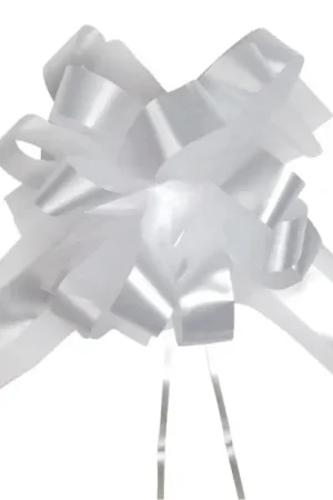 Certifié Noeud en tulle Blanc 50cm x2