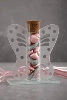 Contenant à dragées en verre Eprouvette Papillon Offre Spéciale
