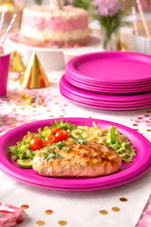 Assiette carton ronde Fuchsia 23 cm x 10 pièces Dernier Modèle