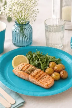 Assiette carton ronde Turquoise Aqua 23 cm x 10 pièces Seulement Aujourd'hui