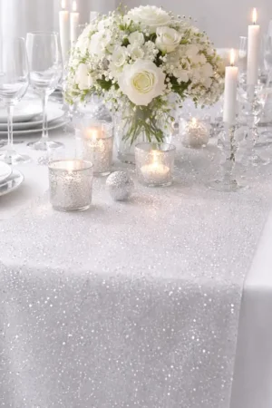 Chemin de table pailleté Argent Prix Choc