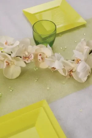 Retour Gratuit Chemin de table pailleté Vert anis