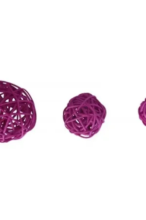 Boule en rotin Fuchsia x 10 pièces Nouvel Arrivage