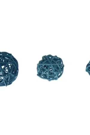 Boule en rotin Turquoise x 10 pièces Prix Réduit