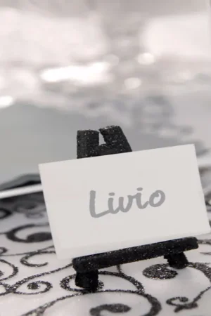 Prix Promo Mini chevalet pailleté Noir 8 cm x 12 pièces