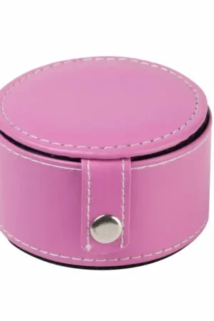 Boite à dragées ronde en cuir Fuchsia Jusqu'à Épuisement Des Stocks