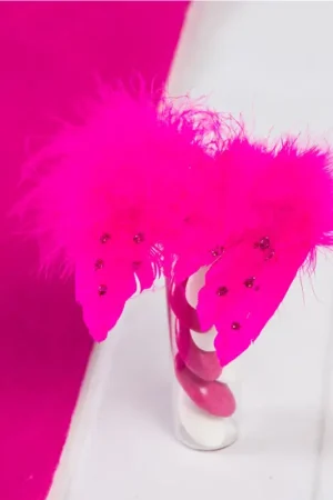 Jusqu'à Épuisement Des Stocks Aile d'ange Plume Fuchsia x 5 pièces