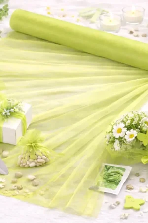 Offre Exclusive Rouleau de tulle Vert Anis 70 cm x 25 m