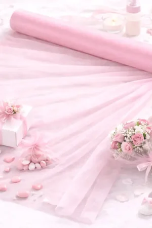 Rouleau de tulle Rose 70 cm x 25 m Prix Promo