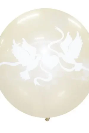Ballon géant Transparent imprimé Colombes 90 cm Promotion