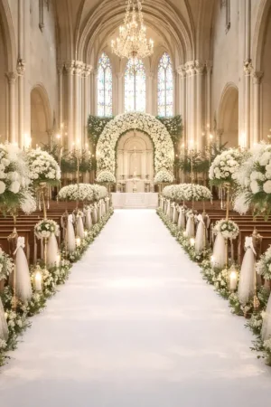 Offre Spéciale Tapis d'Eglise Blanc Géant de 15 mètres