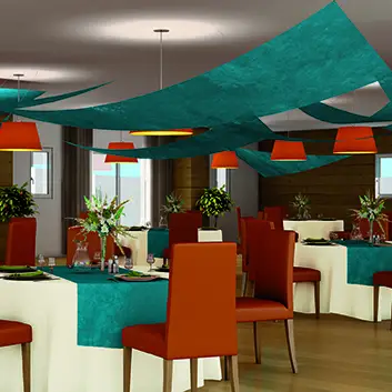 Tenture de Salle Triangle Turquoise Commander Maintenant