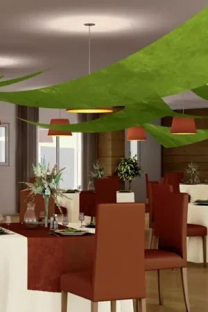 Retour Gratuit Tenture de Salle Triangle Vert Anis