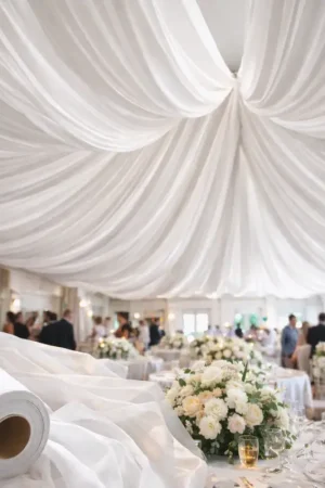 Expédié Aujourd'hui Tenture mariage de salle 25 mètres Blanche
