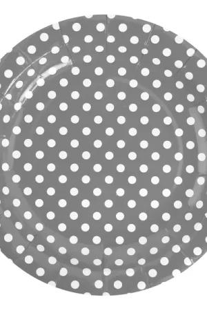 Achetez Aujourd'hui Assiette jetable à pois Argent 18cm X10 pièces