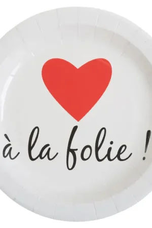 Quantité Limitée Assiette en Carton Motif A la Folie 23 cm x 10 pièces
