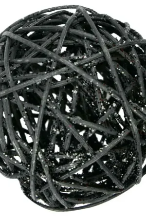 Prix Choc Boule en Osier Noir pailletée 20 cm