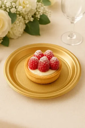 Offre Limitée Assiette plastique ronde Or réutilisable17cm x 20 pièces