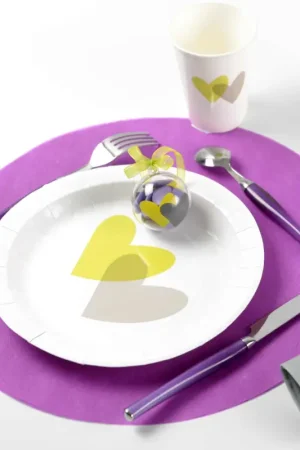 Vente Flash Set de table en Tissu intissé Parme rond 34cm x50