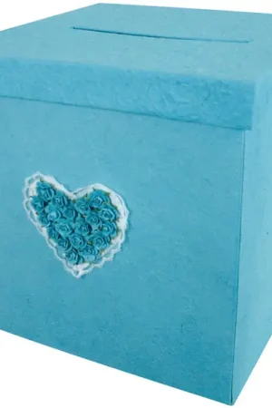 Urne Mariage Turquoise avec Coeur Super Prix