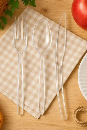 Ménagère Plastique Transparente x 30 pièces Offre Exclusive