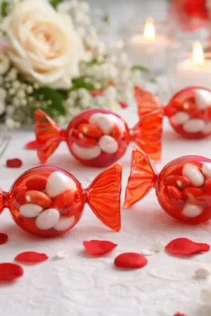 Contenant à dragées plastique Bonbon Rouge Commande En Gros