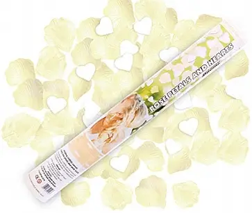 Promotion Saisonnière Canon à confettis Pétale de rose Ivoire 40 cm