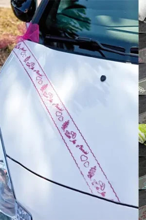 Authentique Rouleau de tulle Vive les Mariés pour Voiture