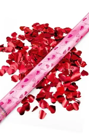 Authentique Canon à confettis Pétale de rose rouge 80 cm