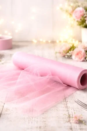 Rouleau de tulle Rose 9 mètres x 50 cm Soldes