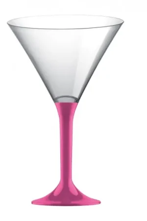 Verre à cocktail réutilisable en plastique pied Fuchsia x 20 pièces Promotion